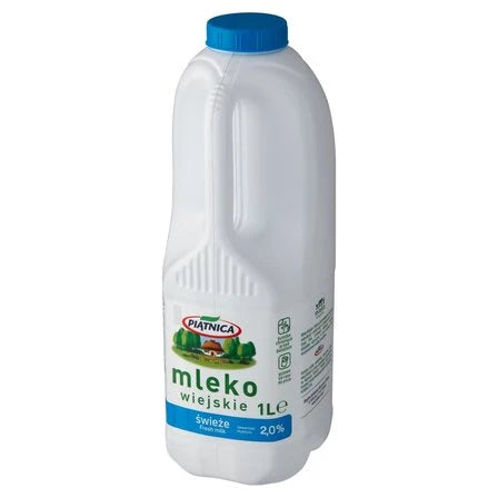 PIĄTNICA Mleko wiejskie świeże 2% 1 L