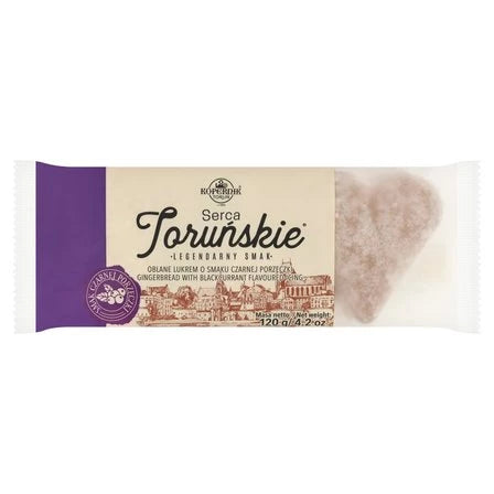 KOPERNIK Serca toruńskie Pierniki oblane lukrem smak czarnej porzeczki 120 g