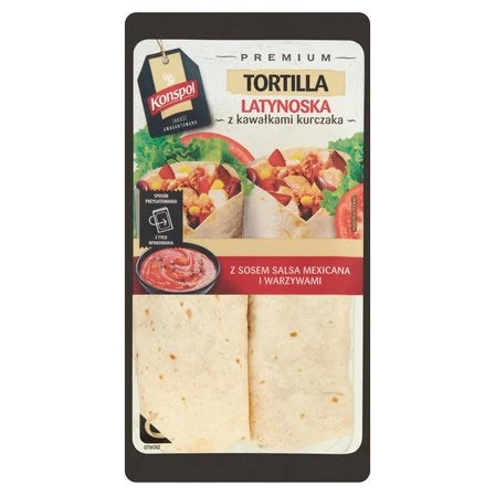 KONSPOL Tortilla latynoska z kawałkami kurczaka z sosem salsa mexicana i warzywami 250 g